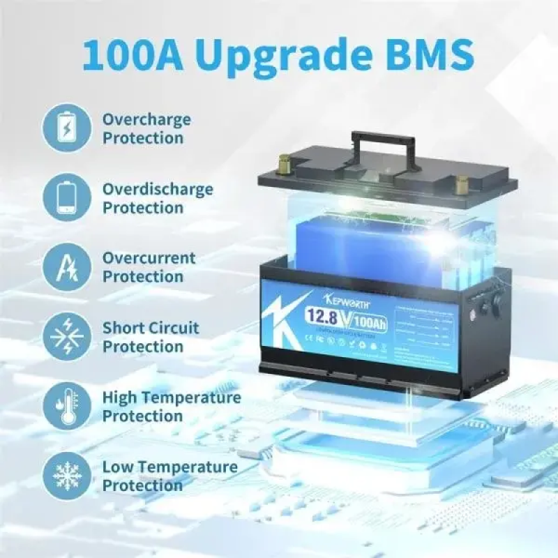 Акумулятор для ДБЖ Kepworth LiFePO4 12V/100AH 1280W*h (KW-12-100)
