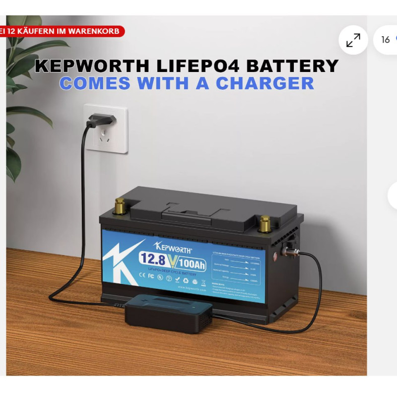 Акумулятор для ДБЖ Kepworth LiFePO4 12V/100AH 1280W*h (KW-12-100)