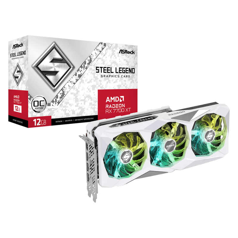 ASRock Radeon RX 7700 XT Steel Legend 12GB OC (RX7700XT SL 12GO)