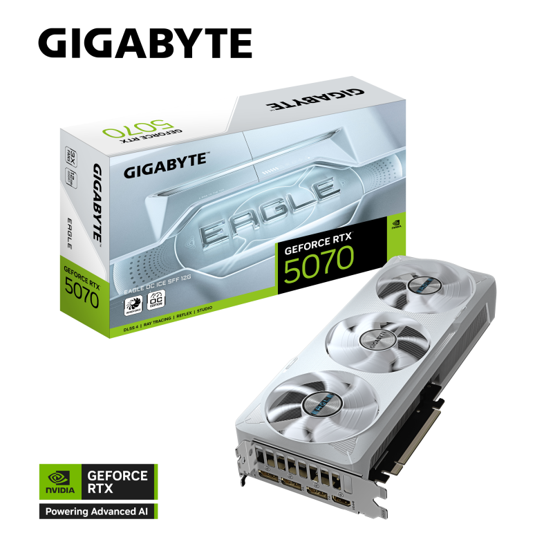 GIGABYTE GeForce RTX 5070 EAGLE OC ICE SFF 12G (GV-N5070EAGLEOC ICE-12GD)