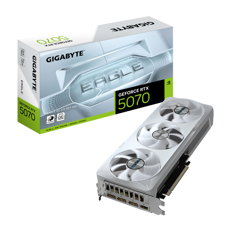 GIGABYTE GeForce RTX 5070 EAGLE OC ICE SFF 12G (GV-N5070EAGLEOC ICE-12GD)