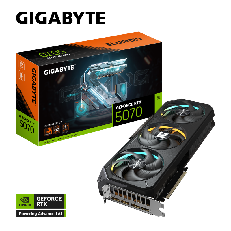 GIGABYTE GeForce RTX 5070 GAMING OC 12G (GV-N5070GAMING OC-12GD)