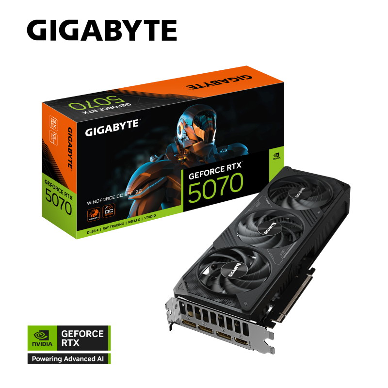 GIGABYTE GeForce RTX 5070 WINDFORCE OC SFF 12G (GV-N5070WF3OC-12GD)