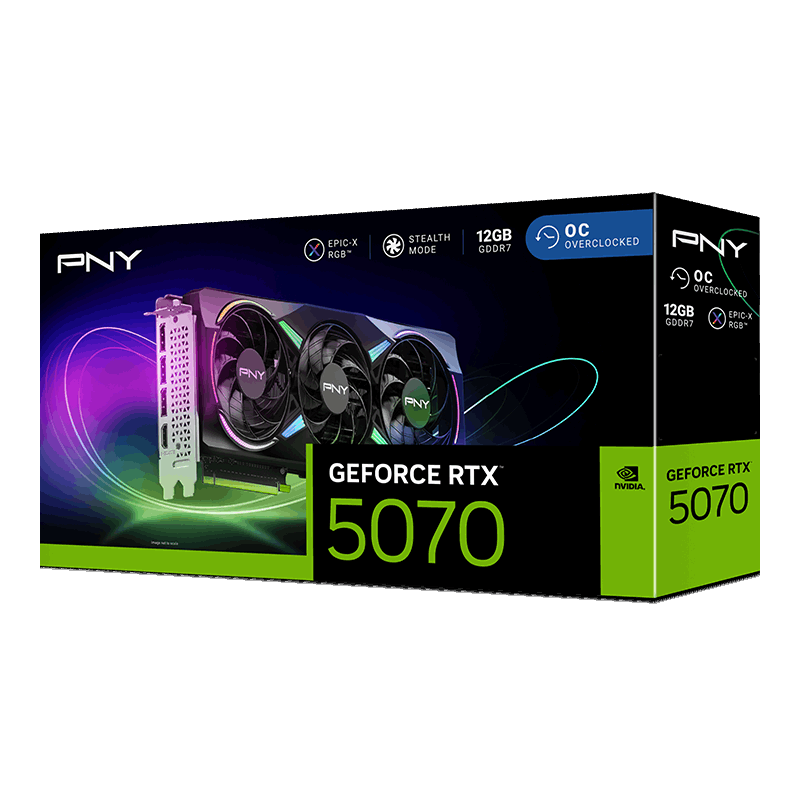 PNY GeForce RTX 5070 ARGB EPIC-X RGB Overclocked Triple Fan (VCG507012TFXXPB1-O)