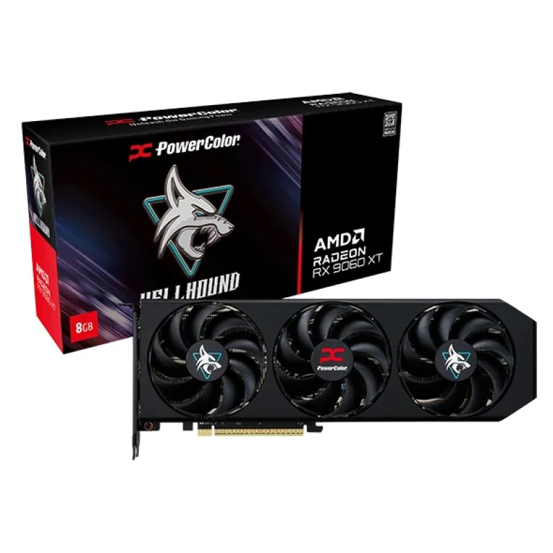 PowerColor Hellhound AMD Radeon RX 9060 XT 8GB OC (RX9060XT 8G-L/OC)