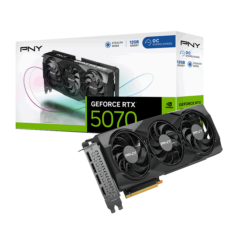 PNY GeForce RTX 5070 Overclocked Triple Fan (VCG507012TFXPB1-O)