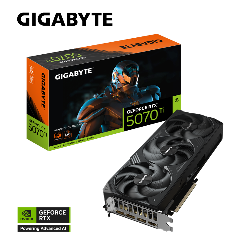 GIGABYTE GeForce RTX 5070 Ti WINDFORCE OC SFF 16G (GV-N507TWF3OC-16GD)