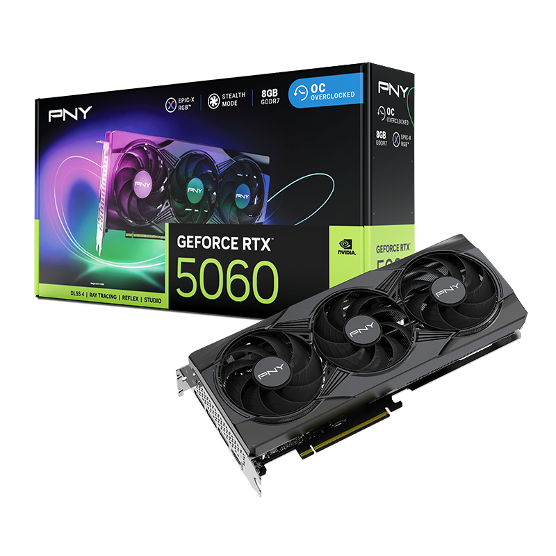 PNY GeForce RTX 5060 ARGB EPIC-X RGB Overclocked Triple Fan (VCG50608TFXXPB1-O)