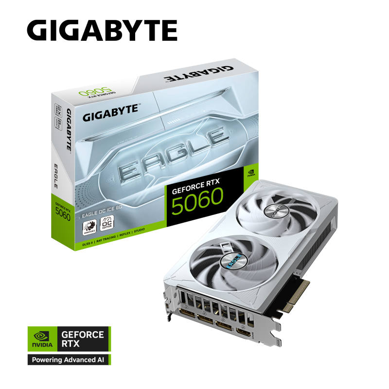 GIGABYTE GeForce RTX 5060 EAGLE OC ICE 8G (GV-N5060EAGLEOC ICE-8GD)