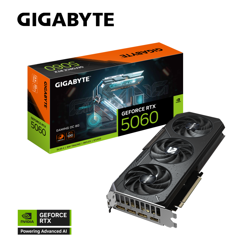 GIGABYTE GeForce RTX 5060 GAMING OC 8G (GV-N5060GAMING OC-8GD)