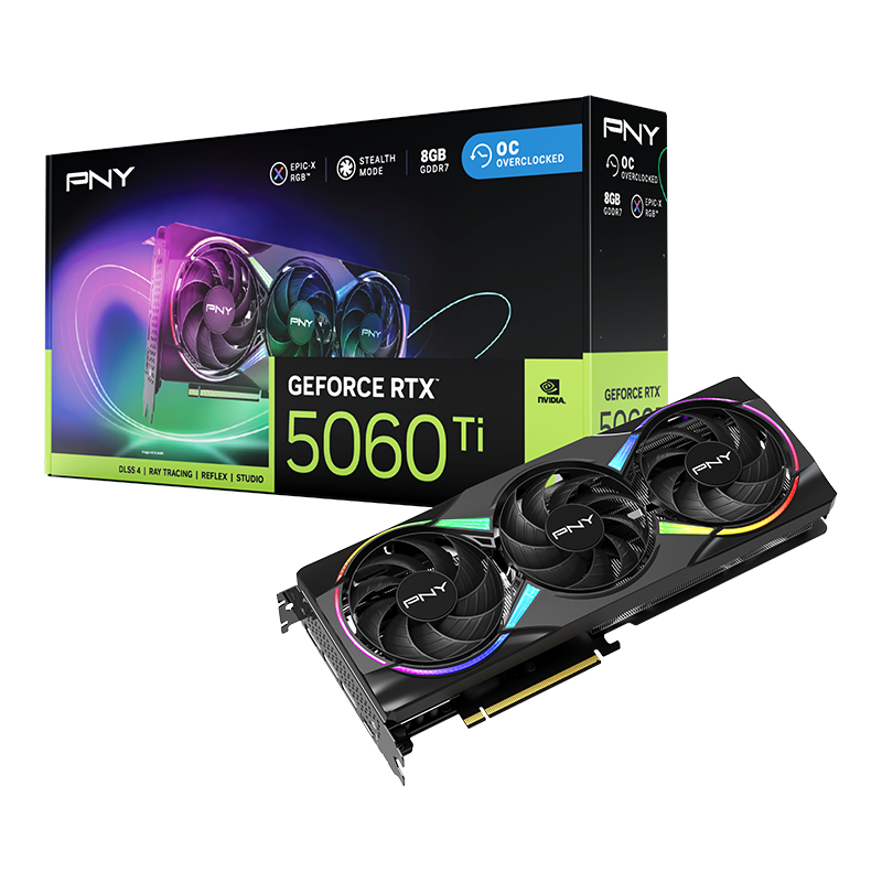 PNY GeForce RTX 5060 Ti ARGB EPIC-X RGB Overclocked Triple Fan (VCG5060T8TFXXPB1-O)