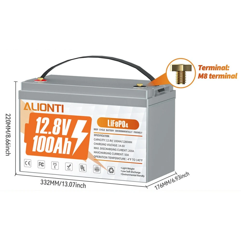 Аккумулятор Alionti LiFePO4 12V/100AH LiFePO4