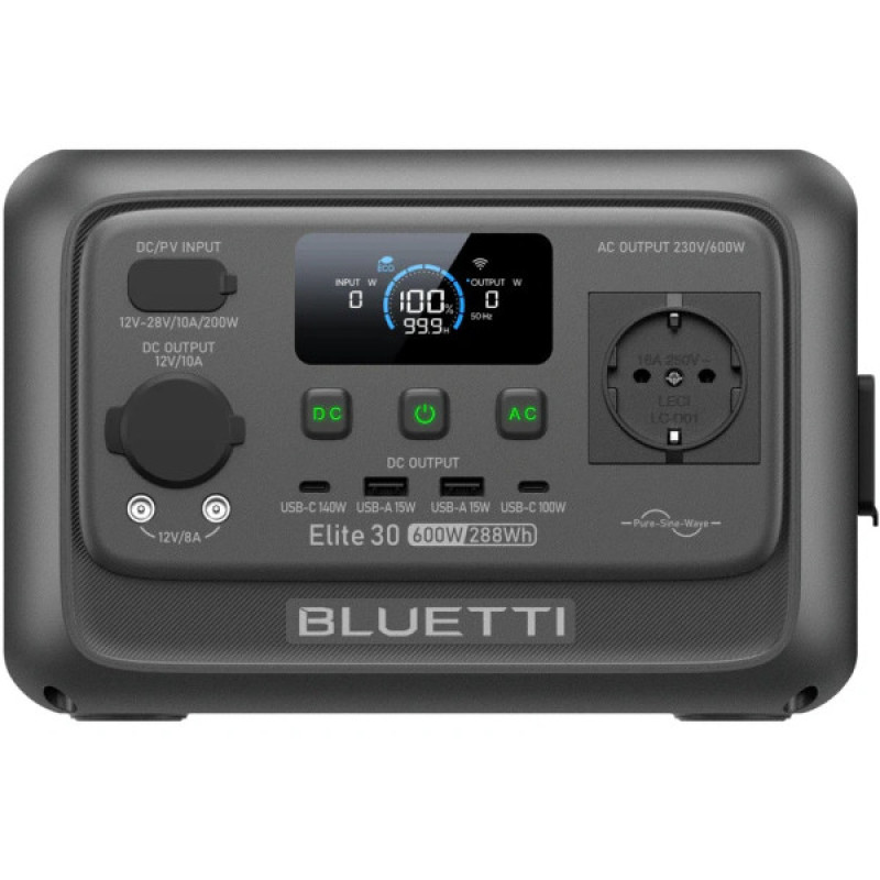 зарядна станція BLUETTI Elite 30 V2 600W 288Wh (P-EL30V2-EU-GY-BL-010)