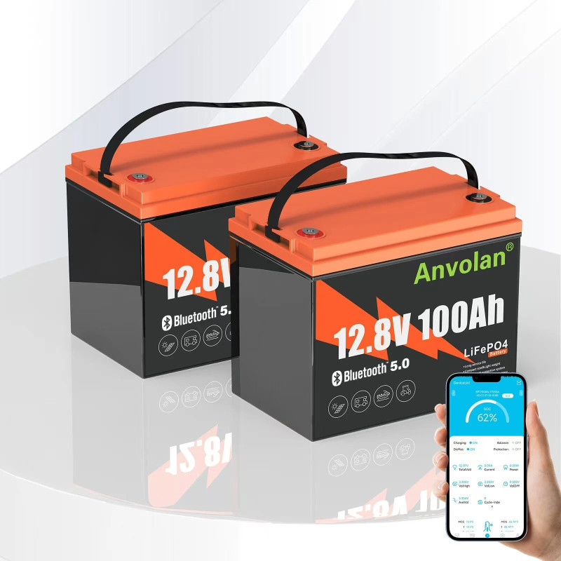 Акумулятор для ДБЖ/інвертора Anvolan LiFePO4 12V 100A Bluetooth