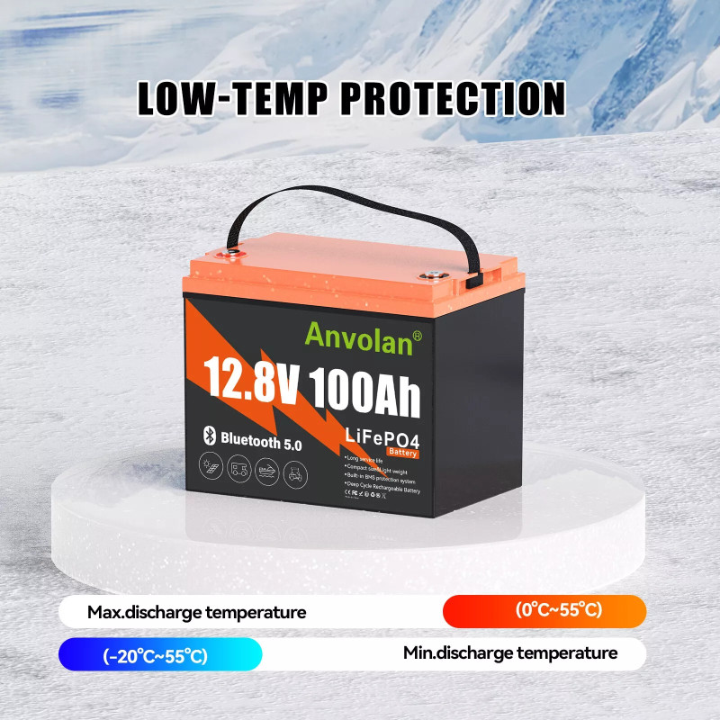 Акумулятор для ДБЖ/інвертора Anvolan LiFePO4 12V 100A Bluetooth