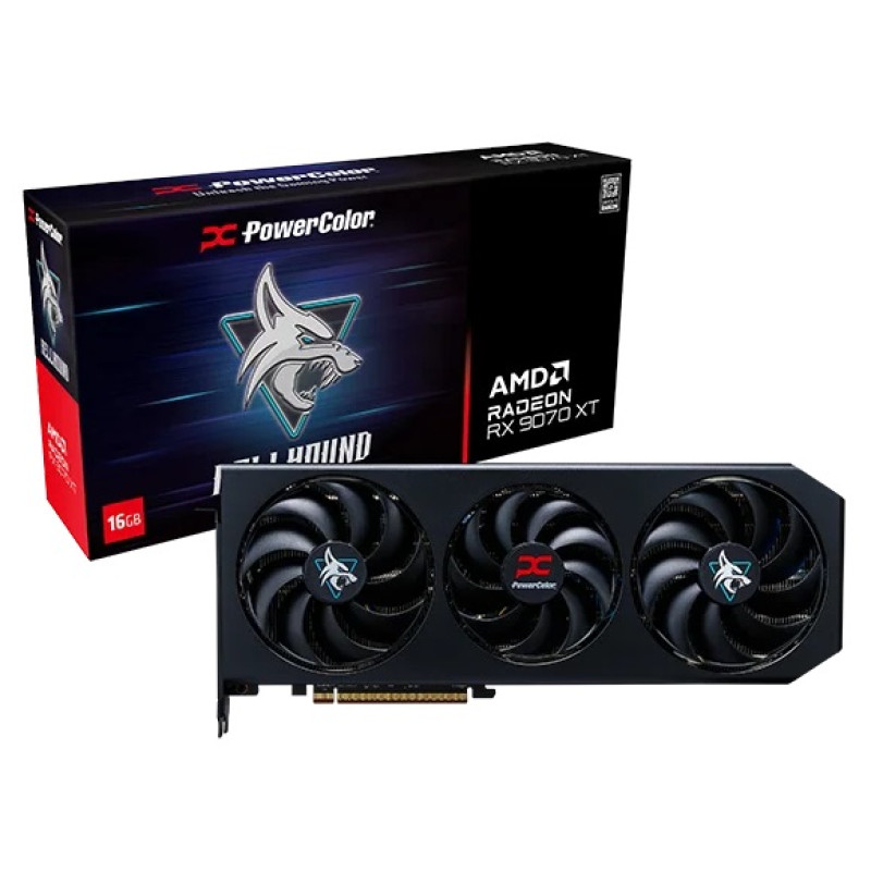 PowerColor Hellhound AMD Radeon RX 9070 XT 16GB GDDR6 (RX9070XT 16G-L/OC)