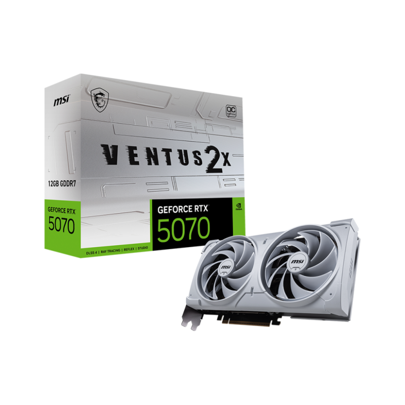 MSI GeForce RTX 5070 12G VENTUS 2X OC WHITE (912-V532-004, G5070-12V2CW)
